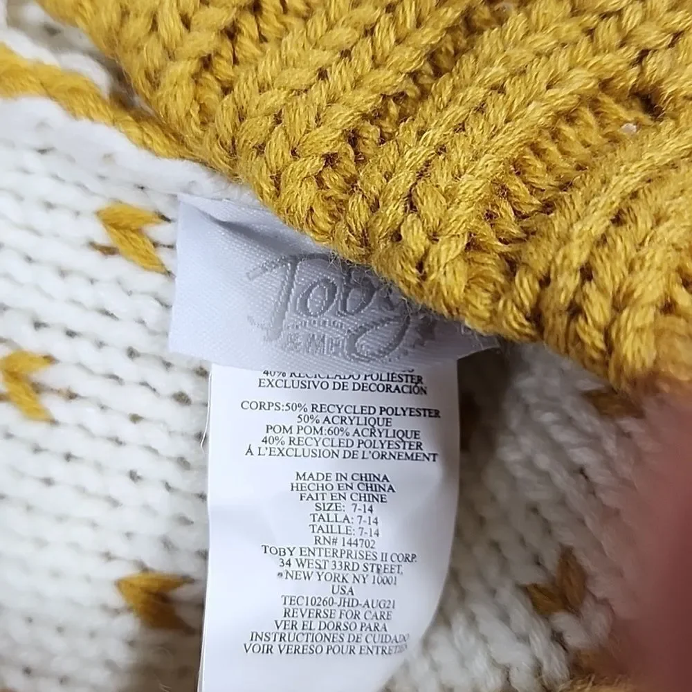 Toby Knit Mustard Yellow Stocking Cap, Gloves and Cowl neck Scarf Set